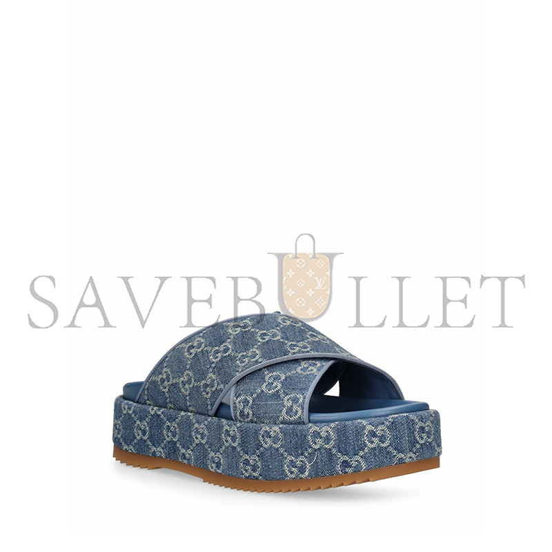 GUCCI WOMEN'S GG DENIM PLATFORM SANDALS 816798